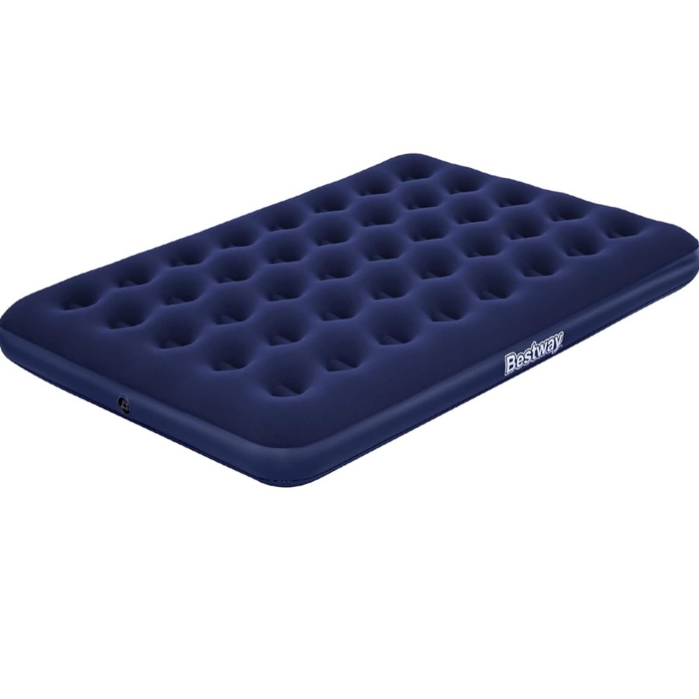 Bestway Comfort Quest Flocked Double Air Mattress bed - Blue, 80” x 60” x 8.5